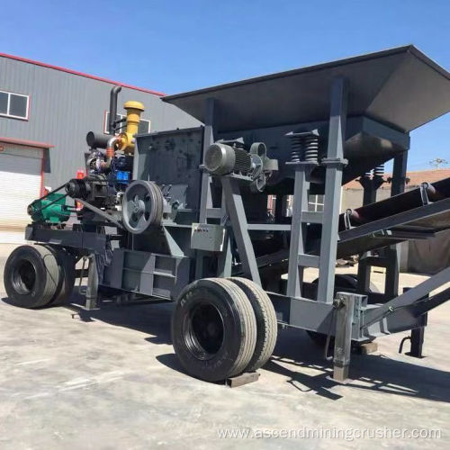 Mobile wheel type diesel engine jaw crusher plant